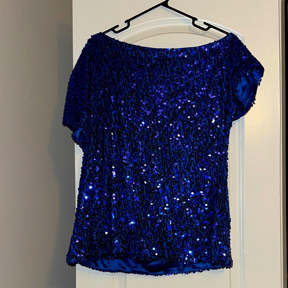 Blue Sequin Women's Top